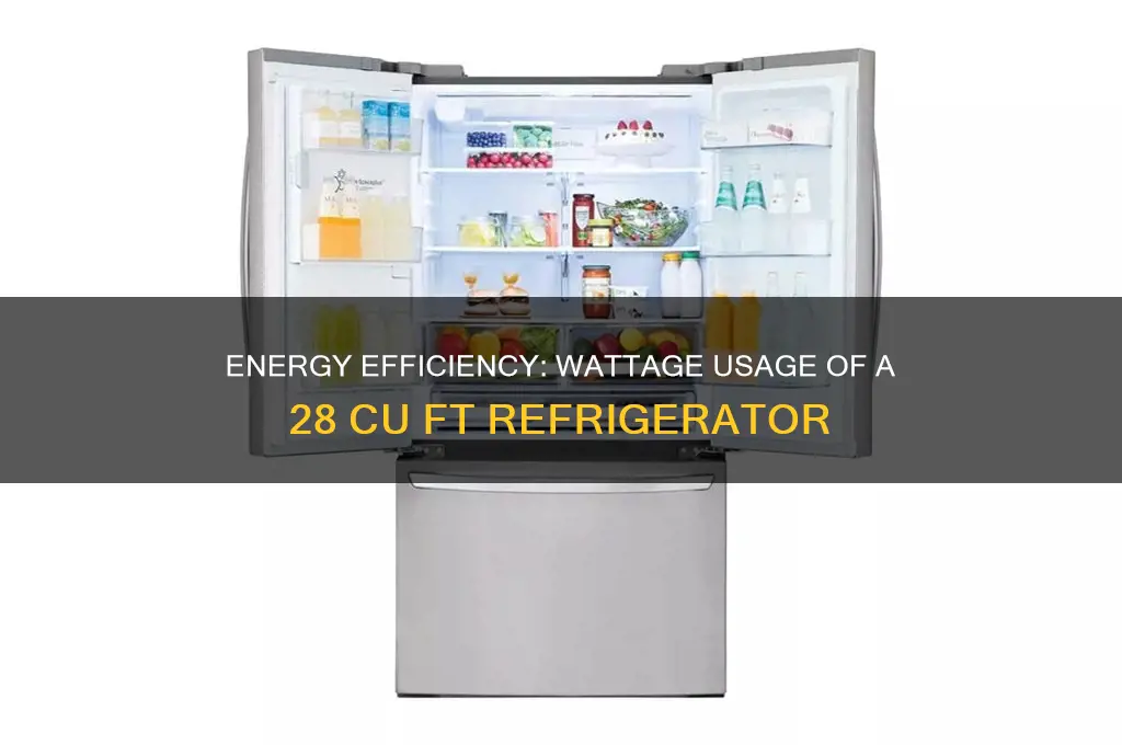 how many watts does a 28cu ft refrigerator use