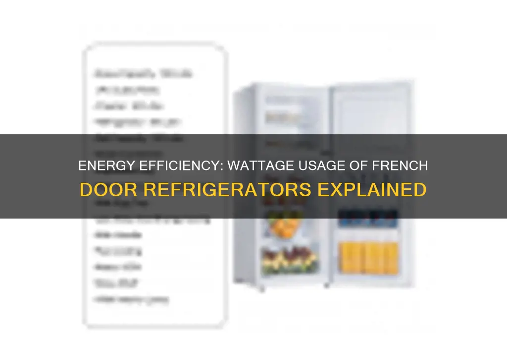 how many watts does a french door refrigerator use