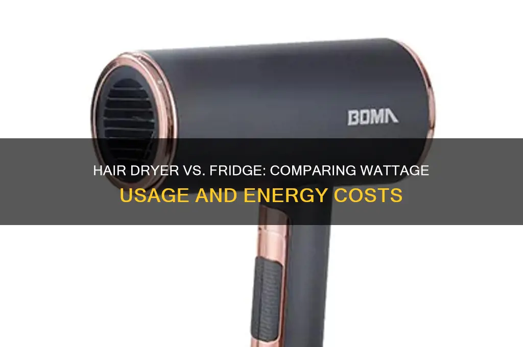 how many watts does a hair refrigerator use