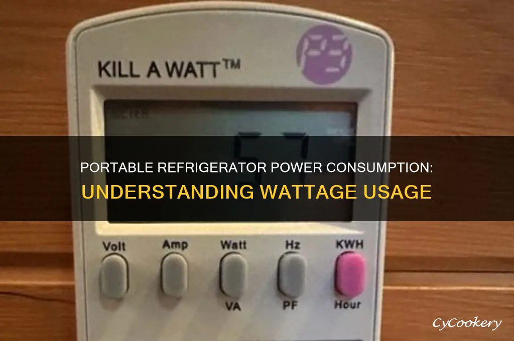 how many watts does a portable refrigerator use