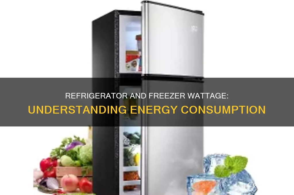 how many watts does a refrigerator and freezer use