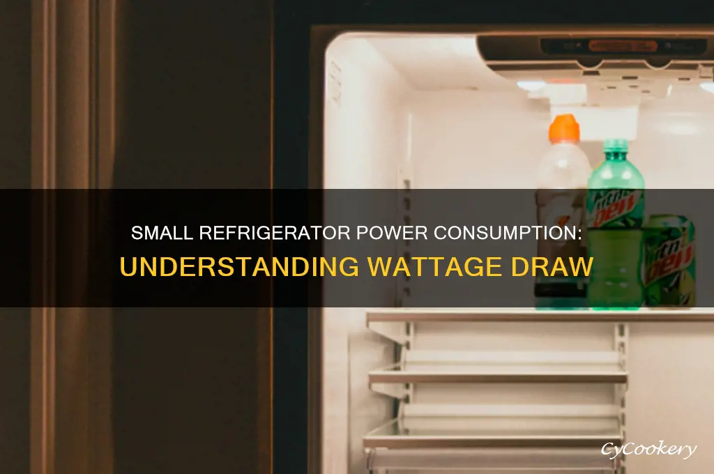 how many watts does a small refrigerator draw