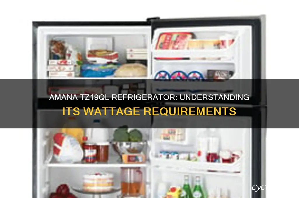 how many watts for an amana refrigerator model tz19ql