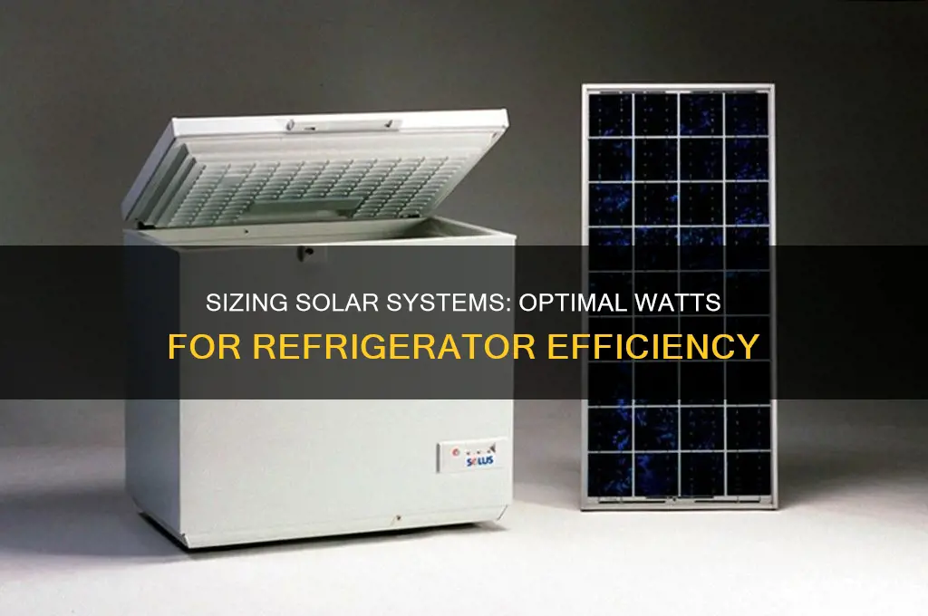 how many watts for refrigerator solar system