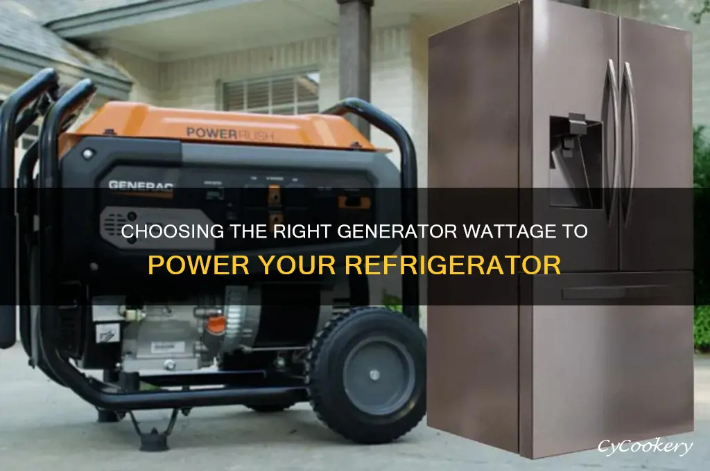 how many watts generator to run a refrigerator