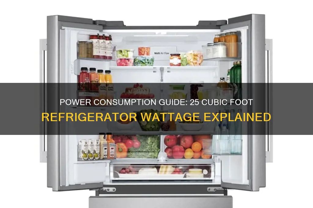 how many watts is a 25 cubic foot refrigerator