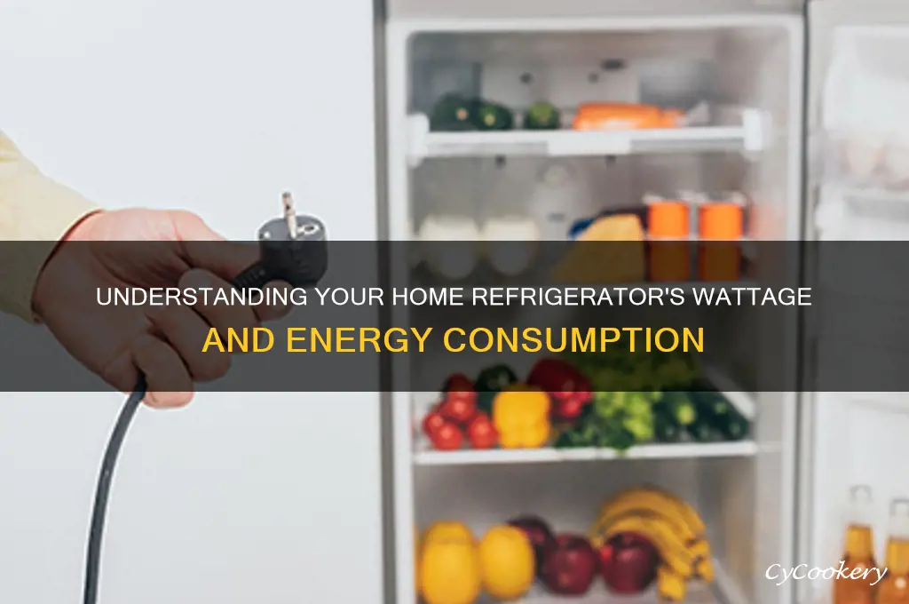 how many watts is a home refrigerator