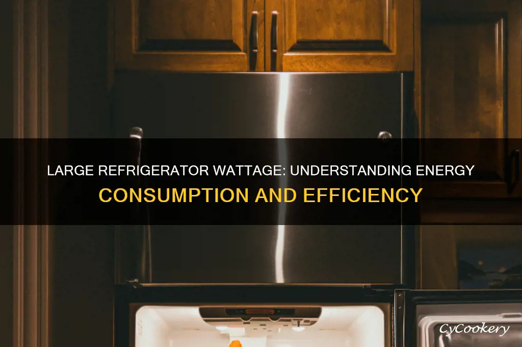 how many watts is a large refrigerator