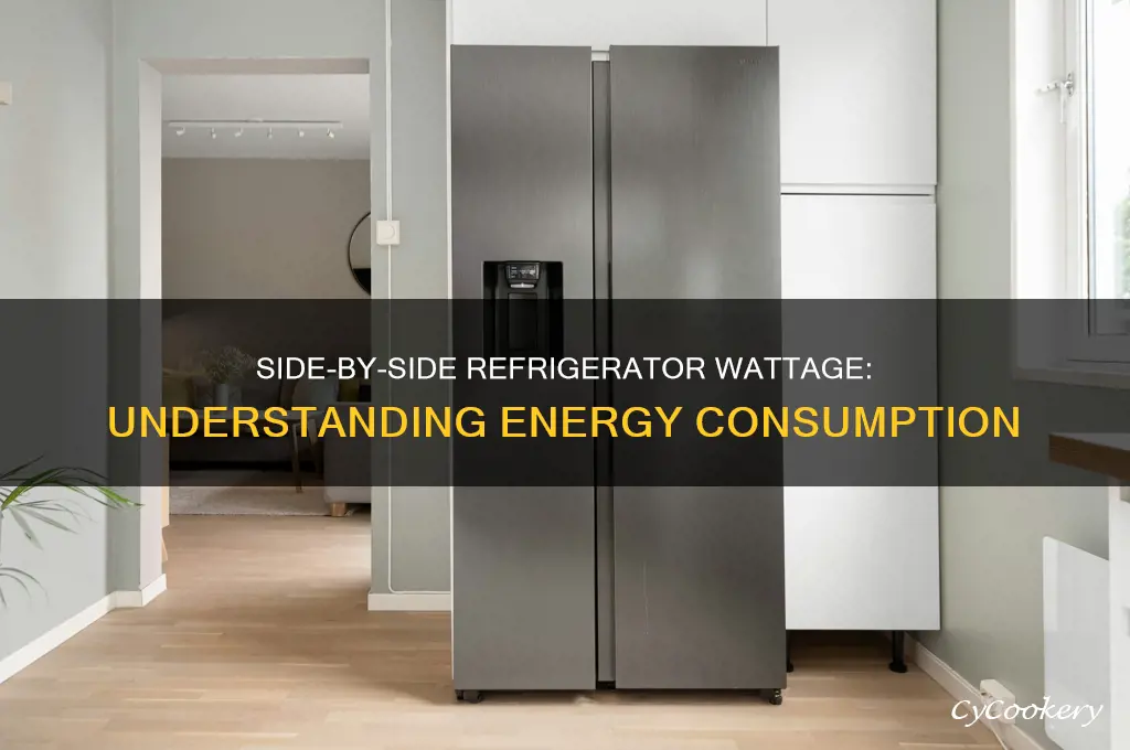 how many watts is a side by side refrigerator