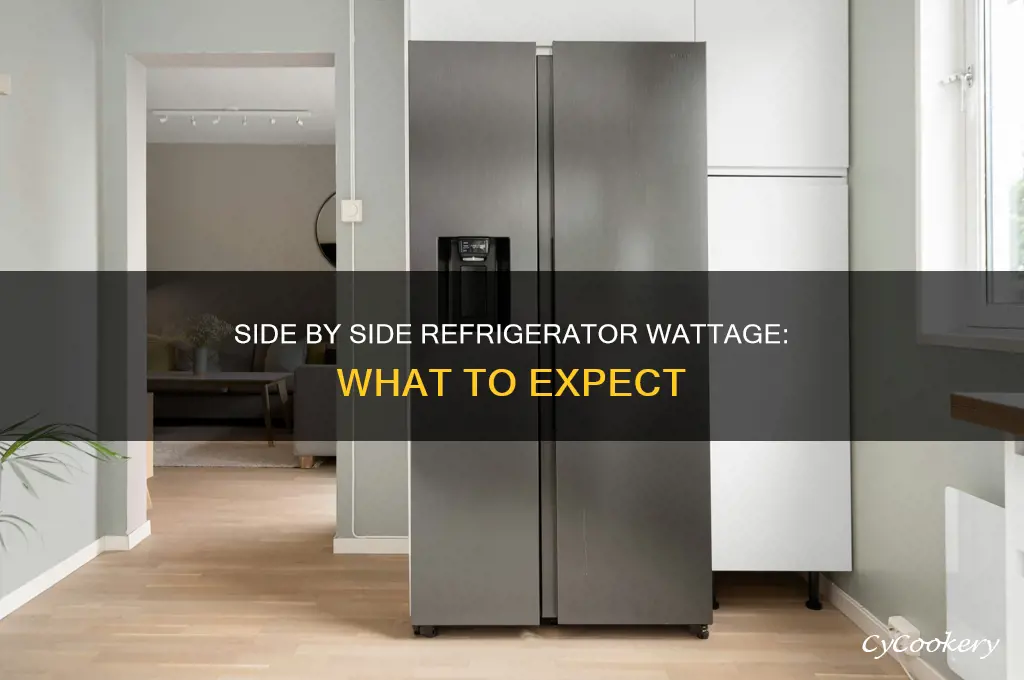 how many watts side by side refrigerator