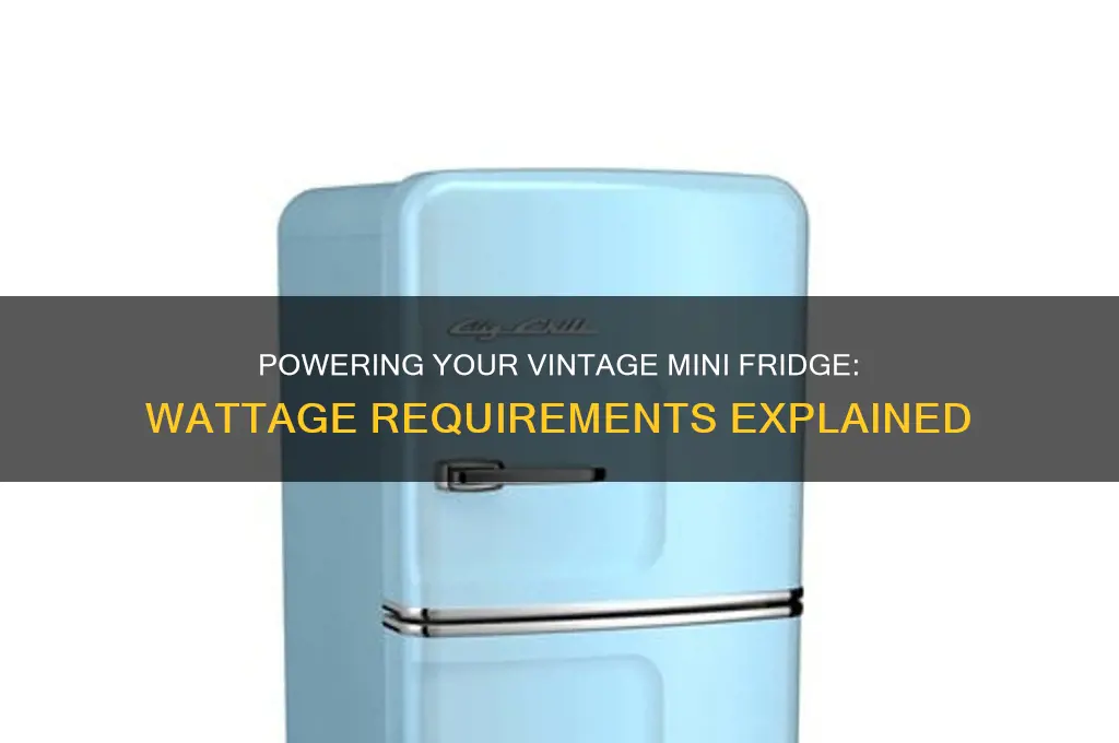 how many watts to run old mini refrigerator