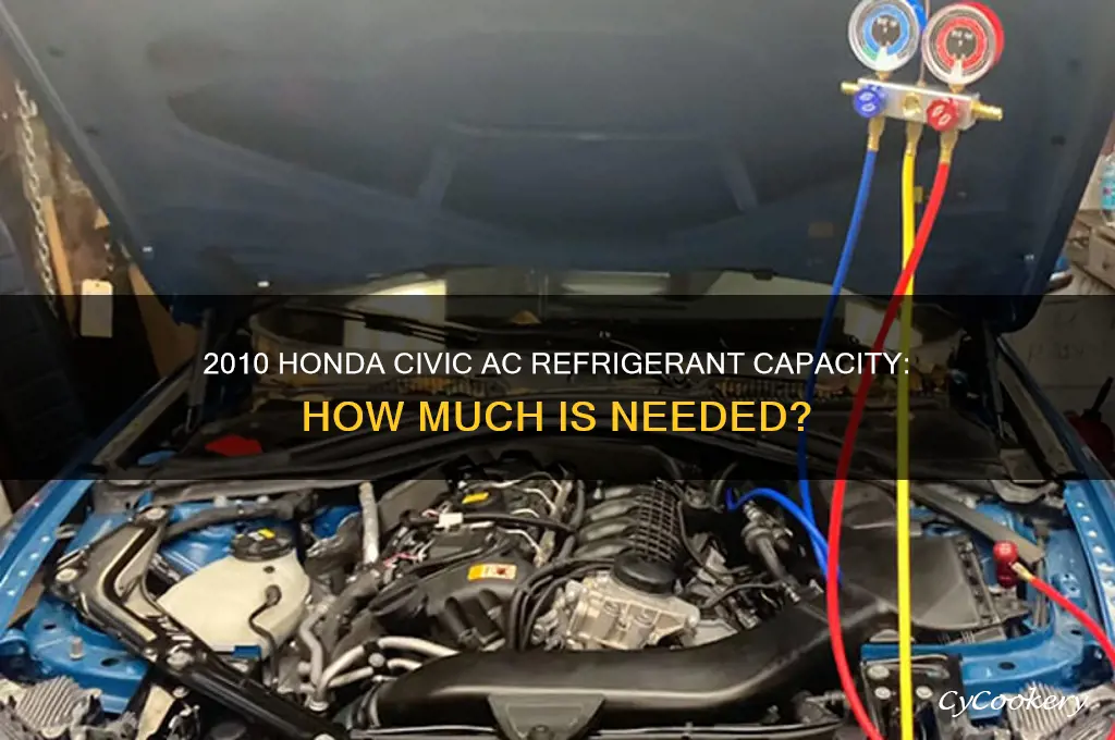 how much ac refrigerant does honda civic 2010 take