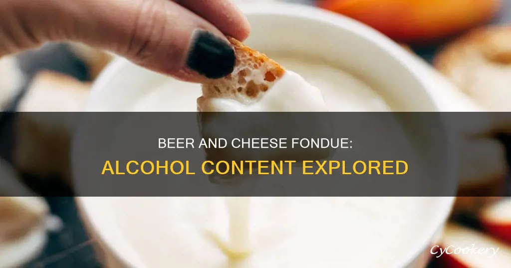 how much alcohol is left in beer and cheese fondue