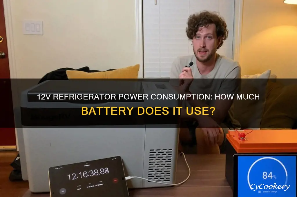 how much battery does 12v refrigerator use