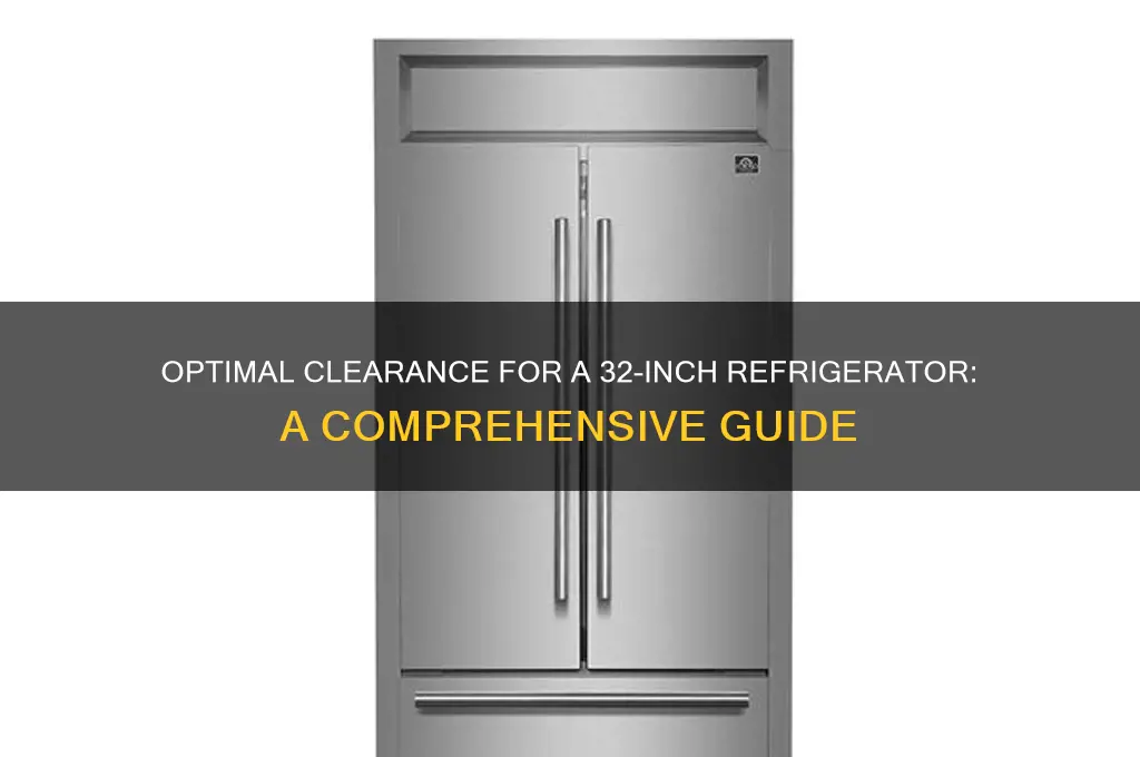 how much clearance for a 32 refrigerator