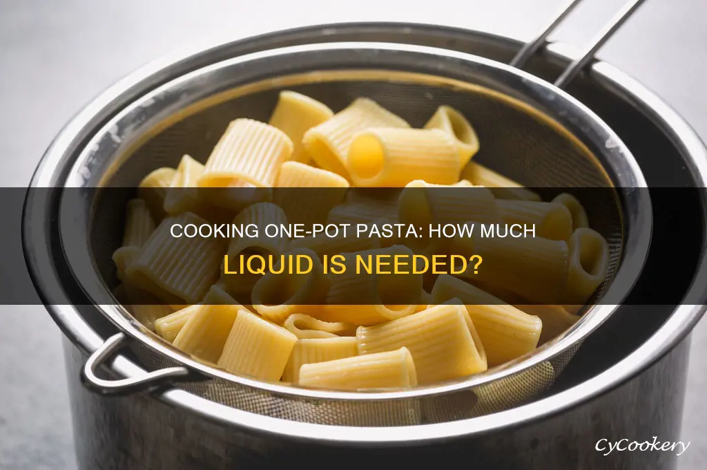 how much cooking liquid for one pot pasta