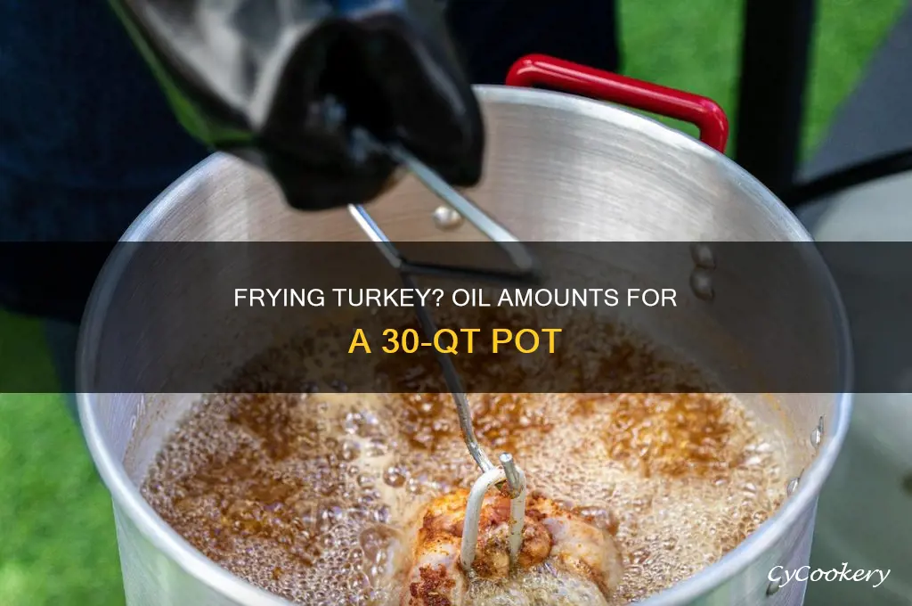 how much cooking oil to fry turkey 30 qt pot