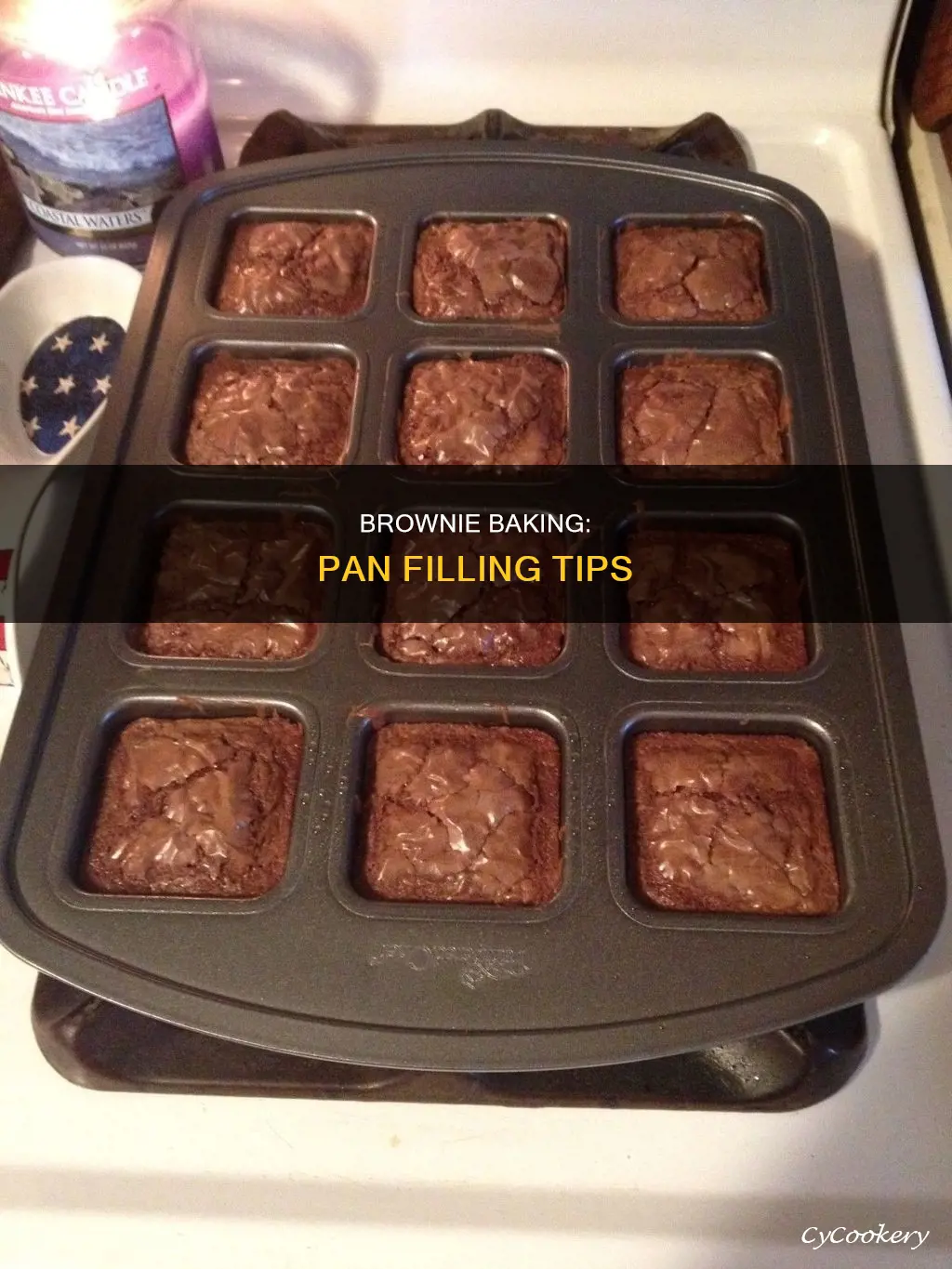 how much do you fill pan with brownie mix