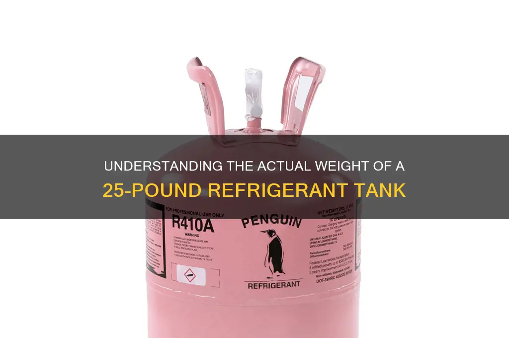 how much does a 25 lb refrigerant tank weigh