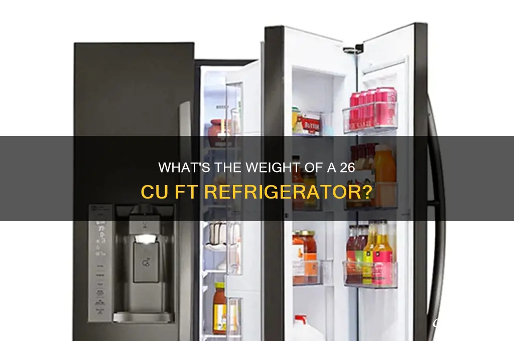 how much does a 26 cu ft refrigerator weigh