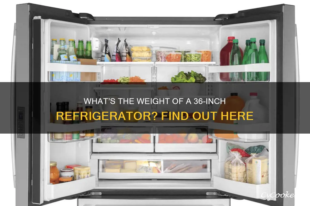 how much does a 36 inch refrigerator weigh