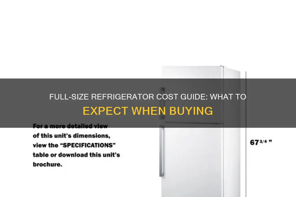 how much does a full size refrigerator cost