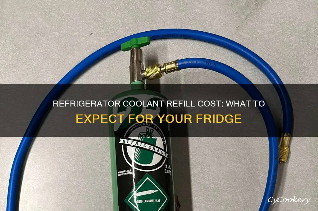 how much does it cost to refill refrigerator coolant