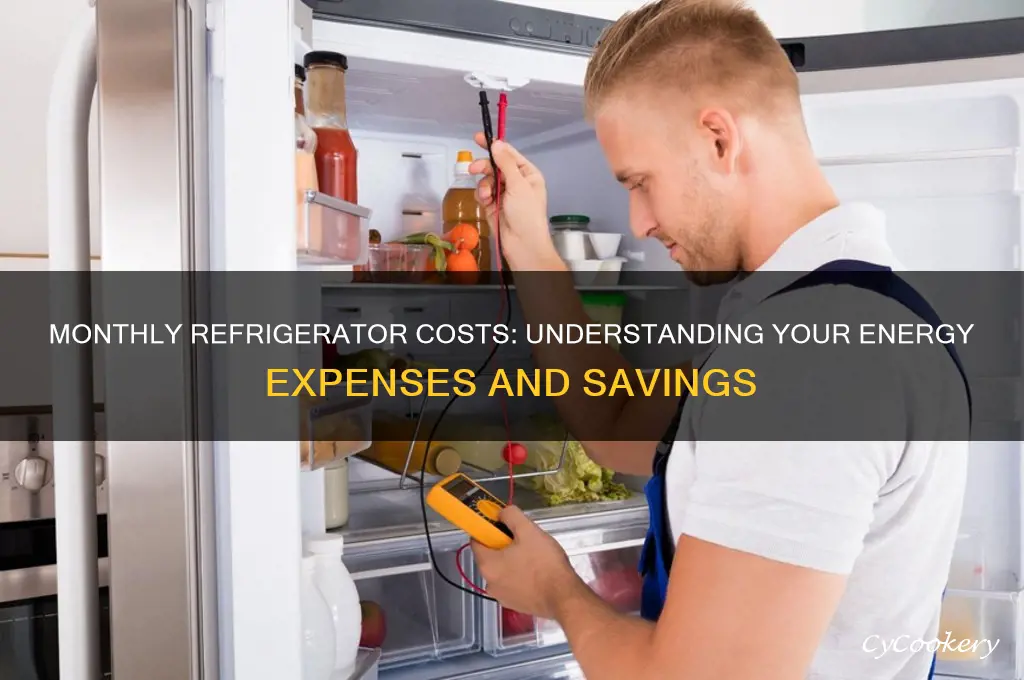 how much does refrigerator cost per month