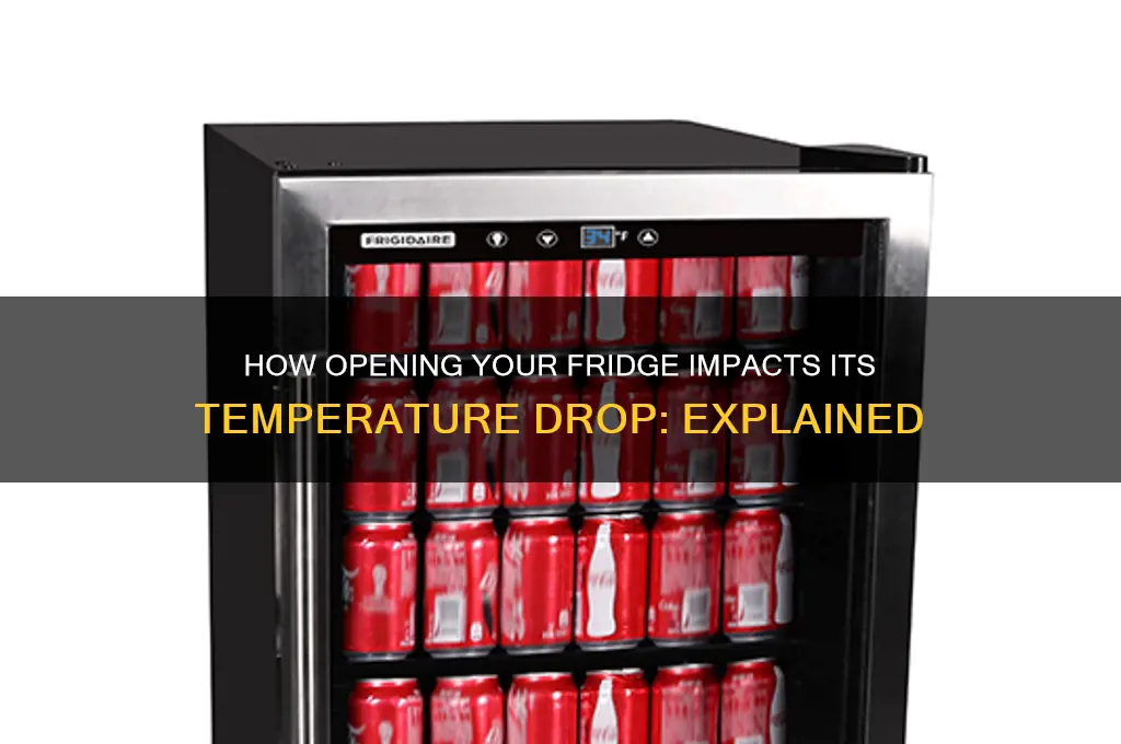 how much does refrigerator drop from opening