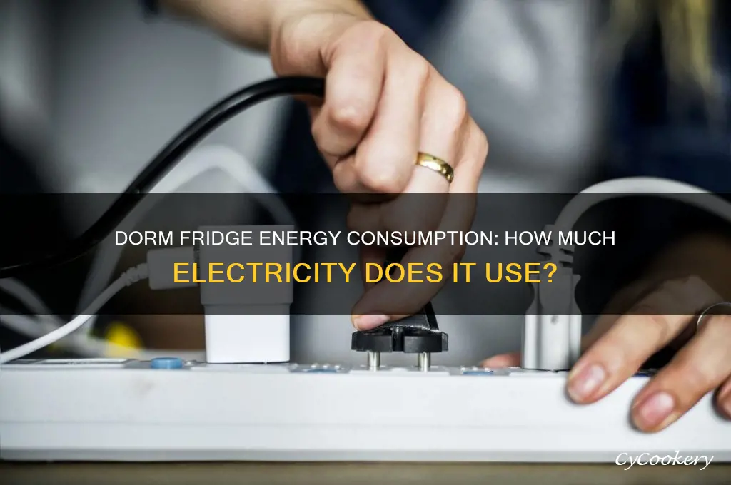 how much electricity does a dorm refrigerator use