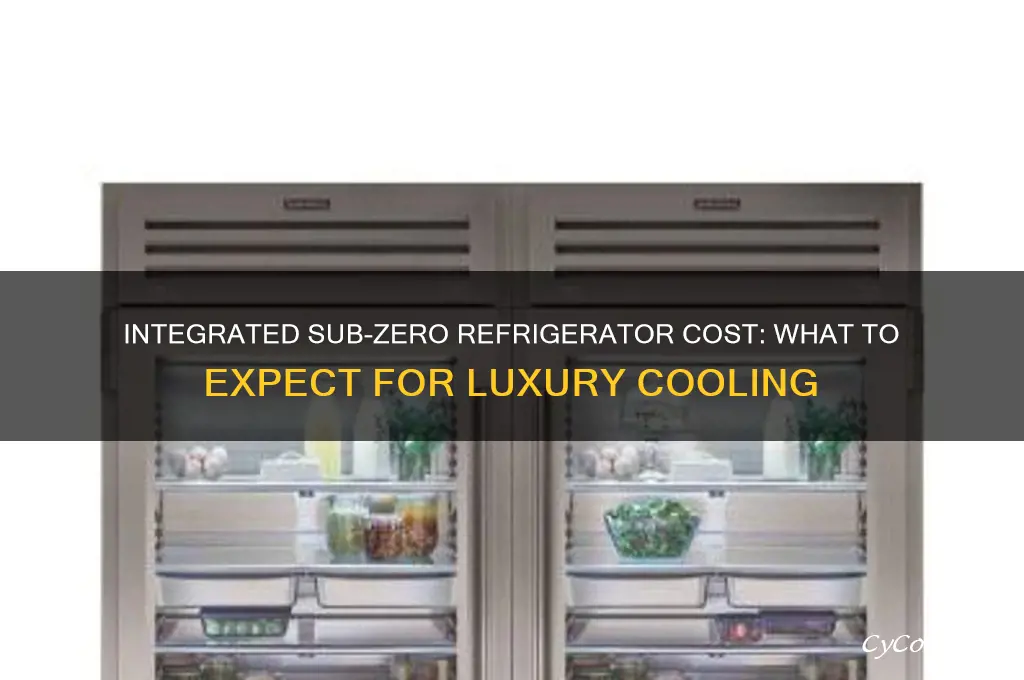 how much is an integrated sub zero refrigerator