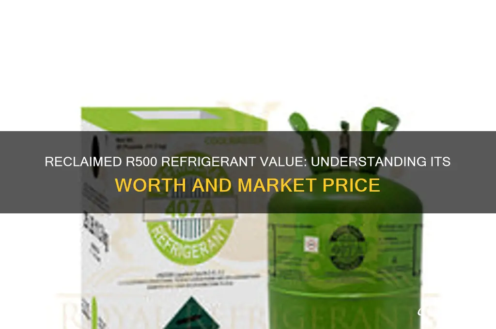 how much is reclamed r500 refrigerant worth