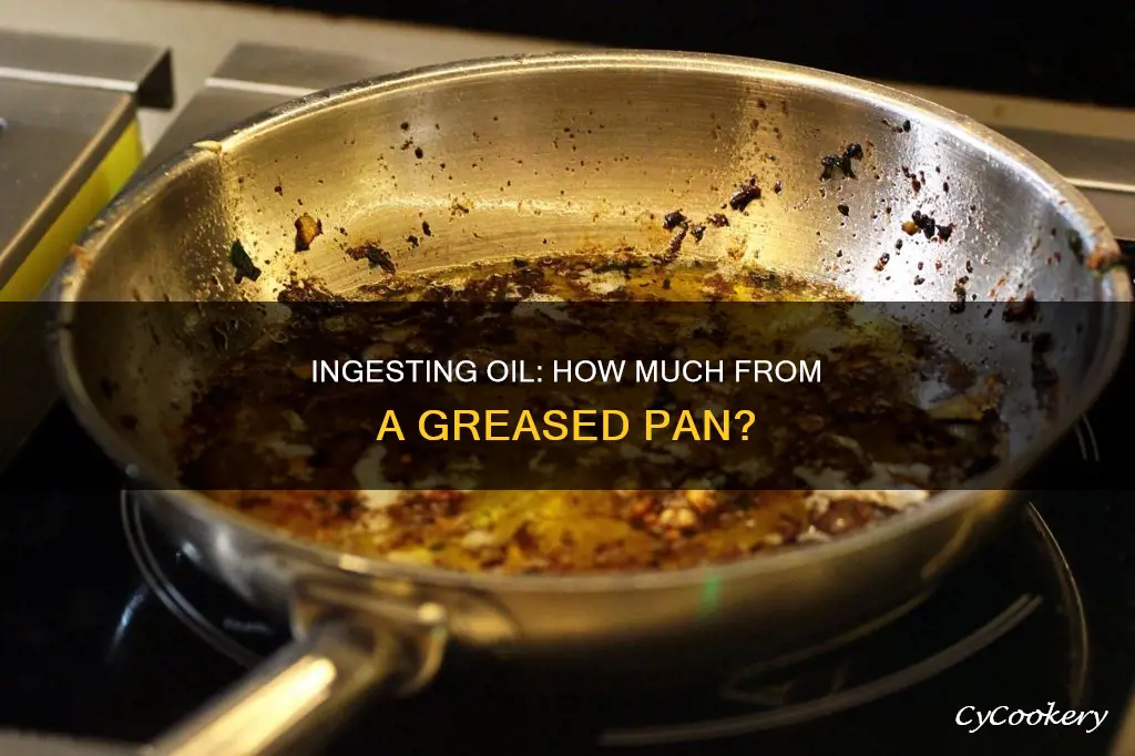 how much oil do you ingest from greasing a pan