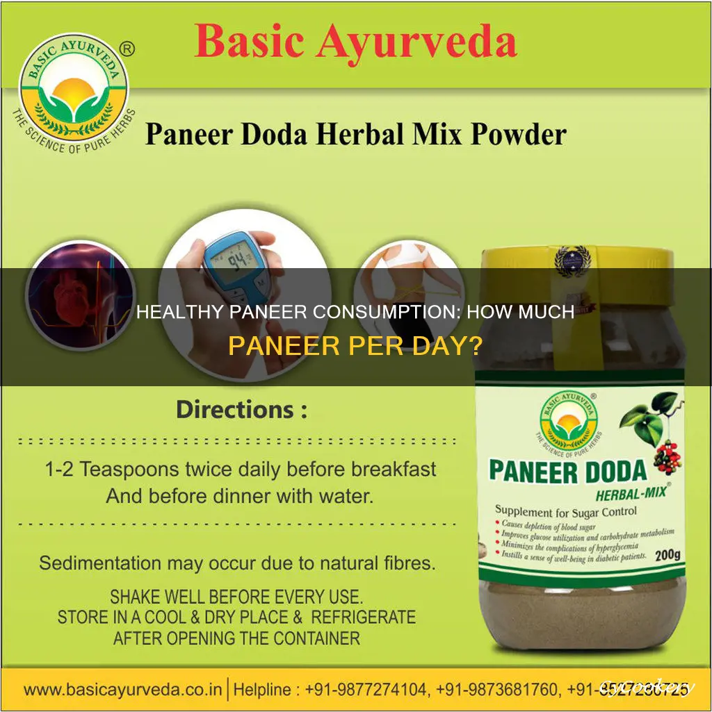 how much paneer can be consumed in a day