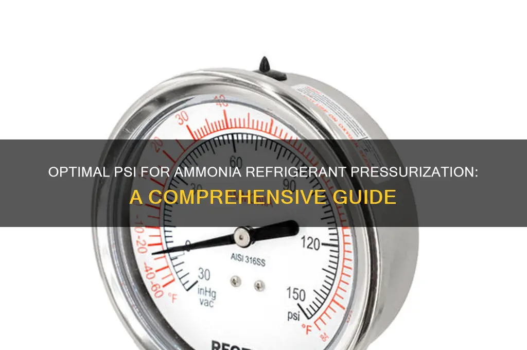 how much psi to pressurize ammonia refrigerant