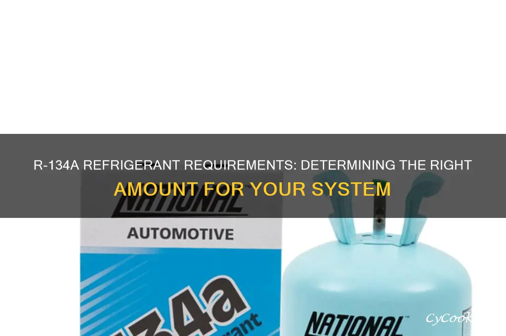 how much r-134a refrigerant is required