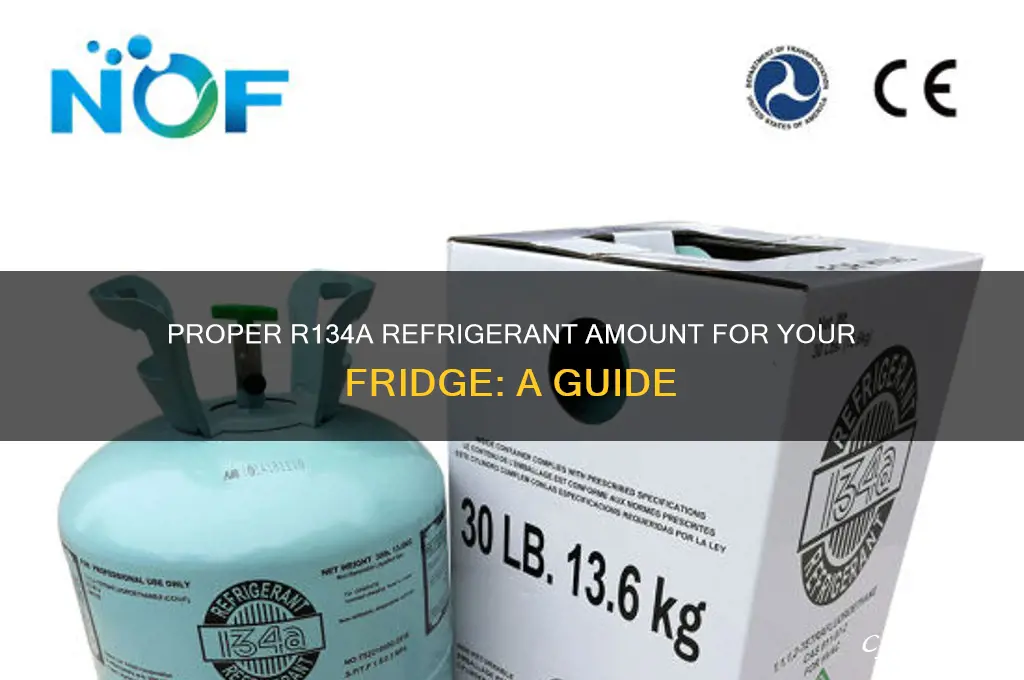 how much r134a do i put in a refrigerator