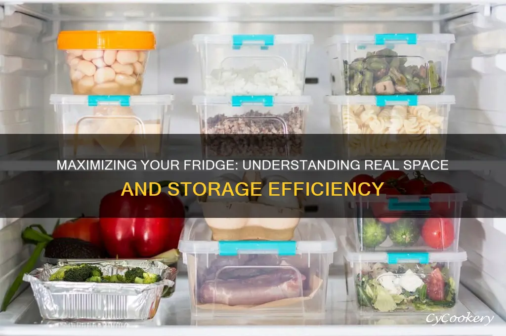 how much real space in a refrigerator