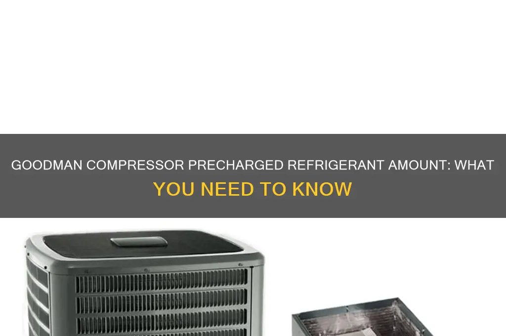 how much refrigerant comes percharged in goodman compressor