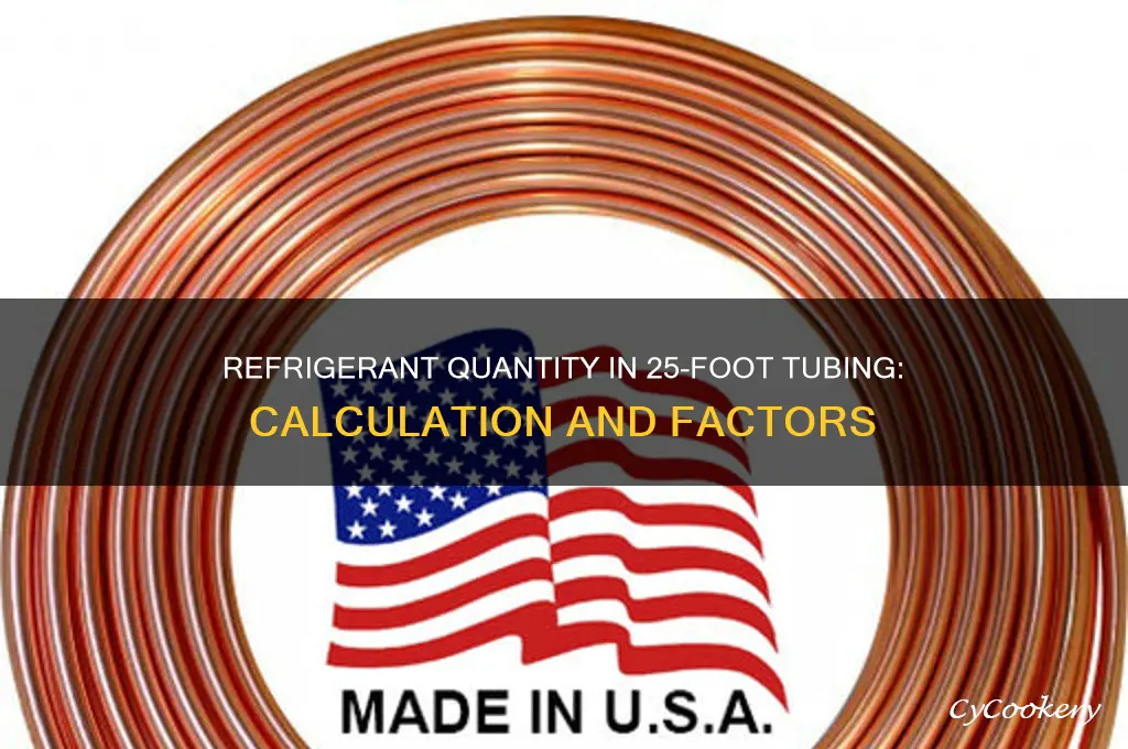 how much refrigerant in 25 of tubing