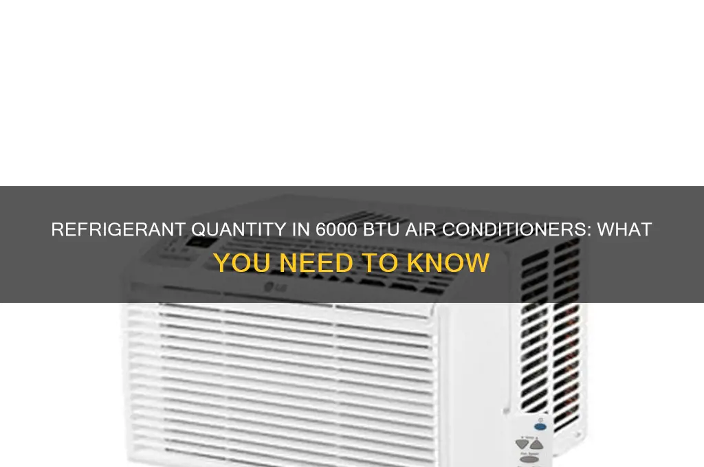 how much refrigerant in a 6000 btu air conditioner
