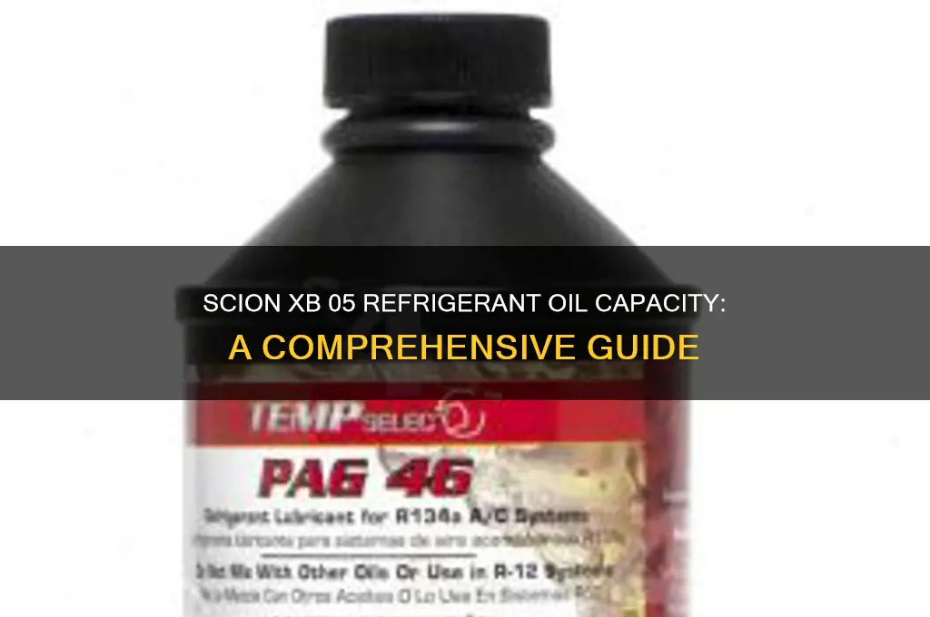 how much refrigerant oil in 05 scion xb