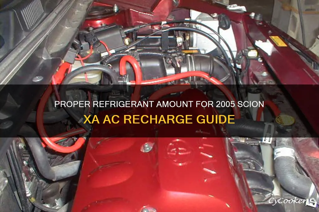 how much refrigerant to add on scion xa 2005