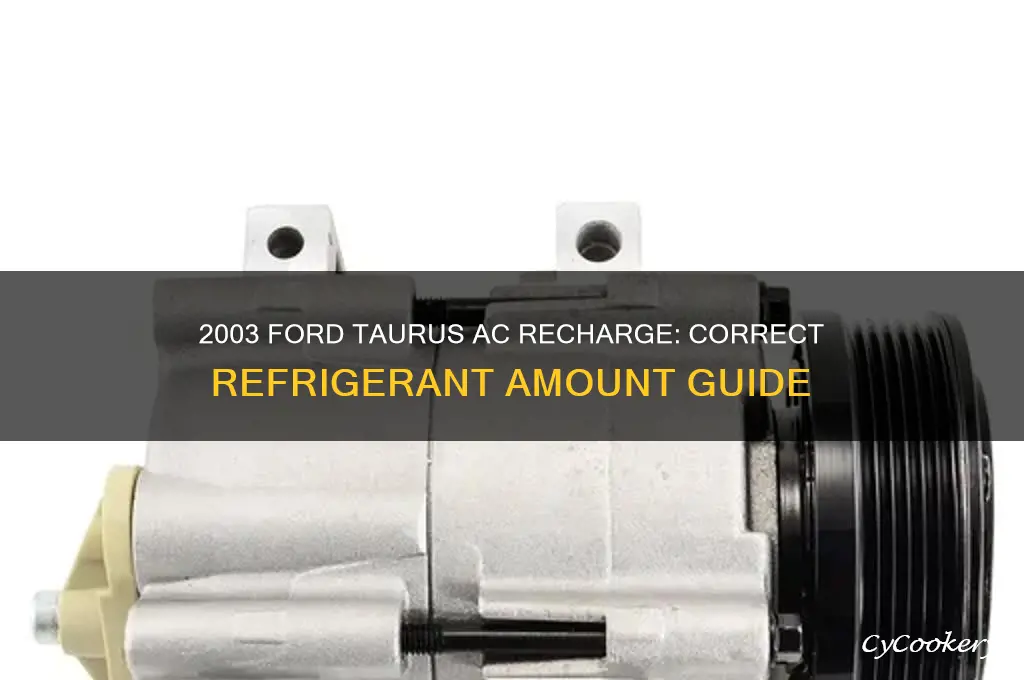 how much refrigerant to put inside ford tauras 2003