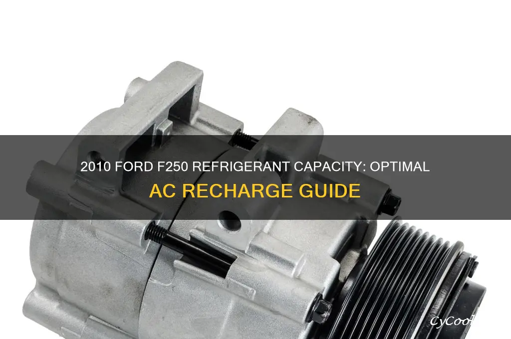 how much refrigerant to use in 2010 ford f250