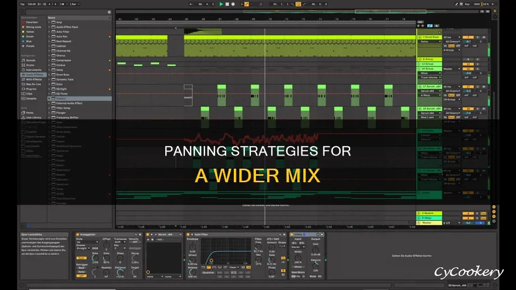 how much should I pan my tracks ableton