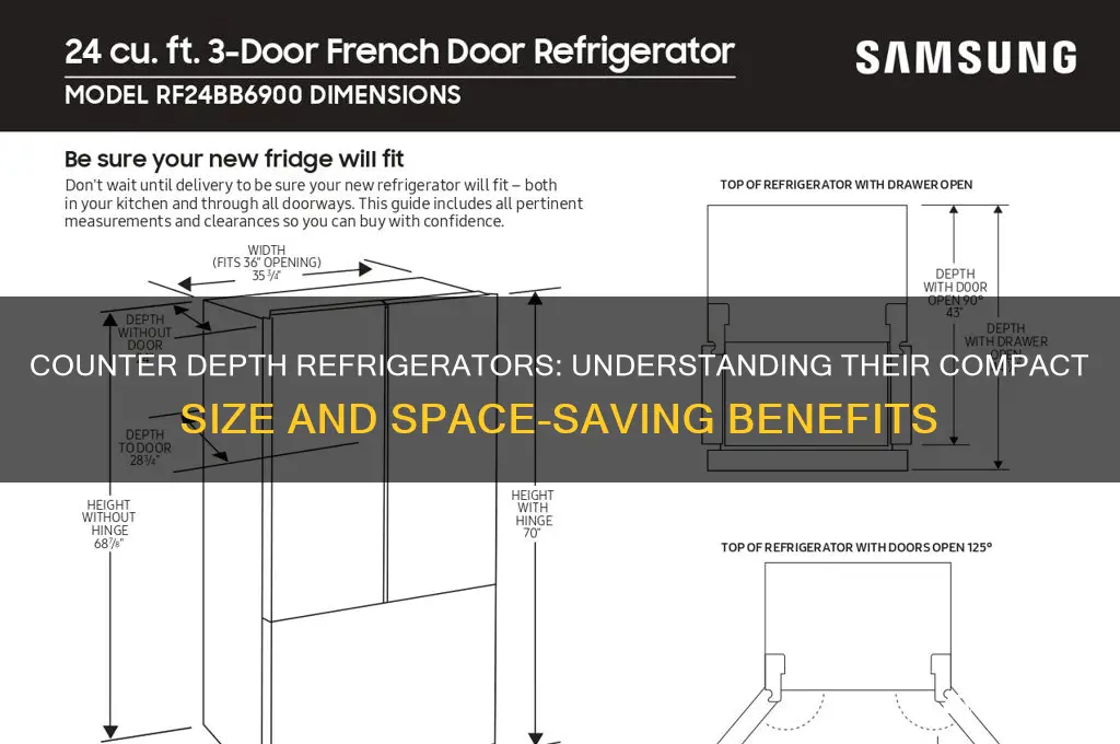 how much smaller is a counter depth refrigerator