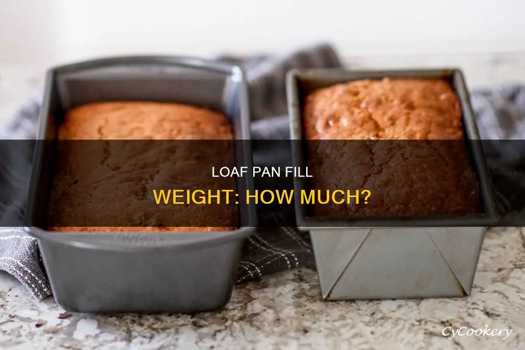 how much to fill 13x4 loaf pan in weight