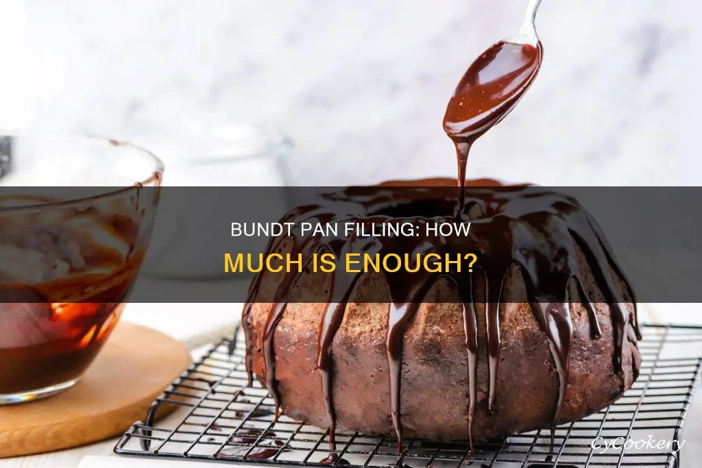 how much to fill bundt pan