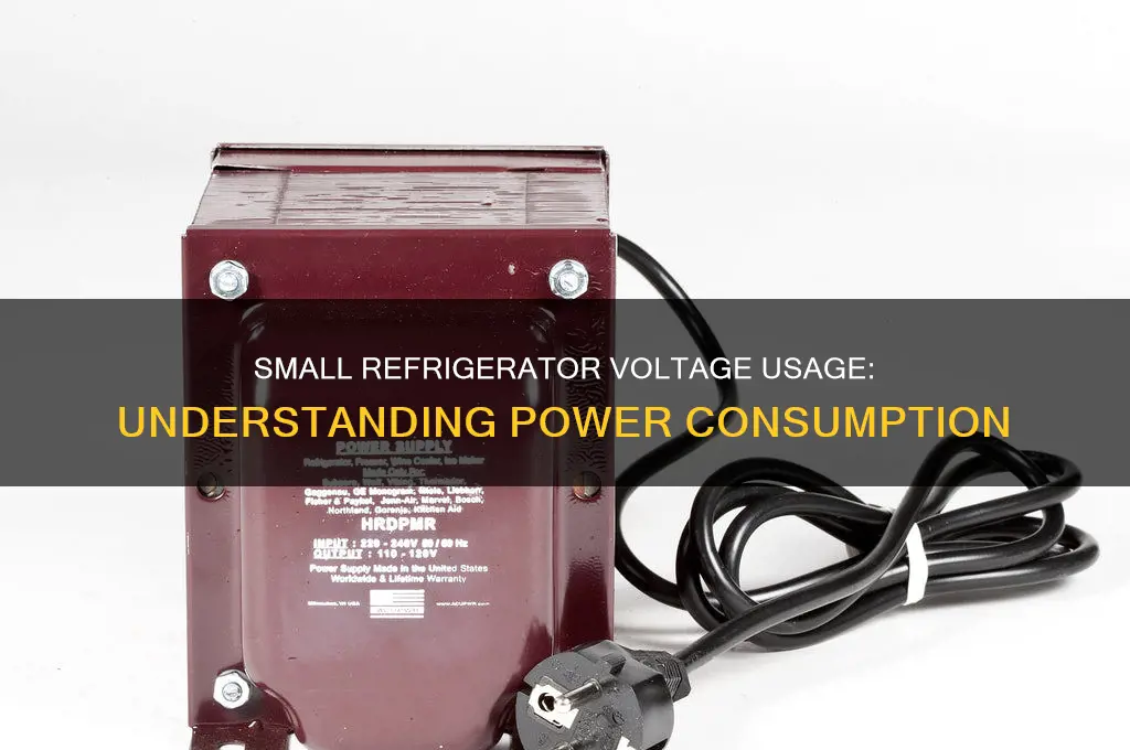 how much voltage does a small refrigerator use
